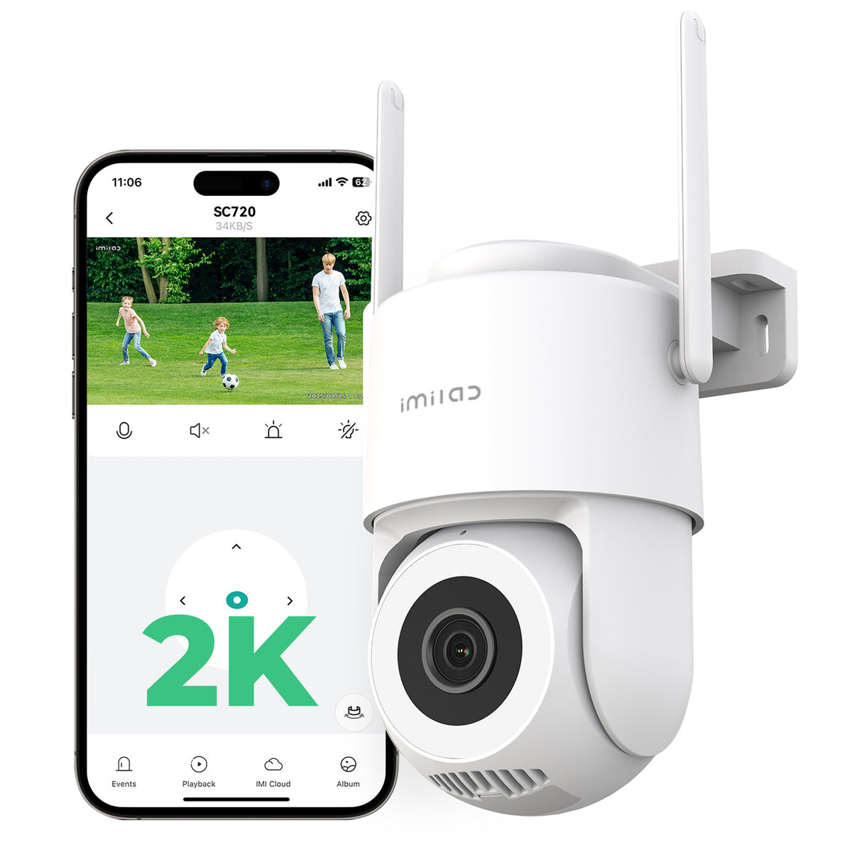 IMILAB SC720 2K WiFi Plug-in Outdoor Camera