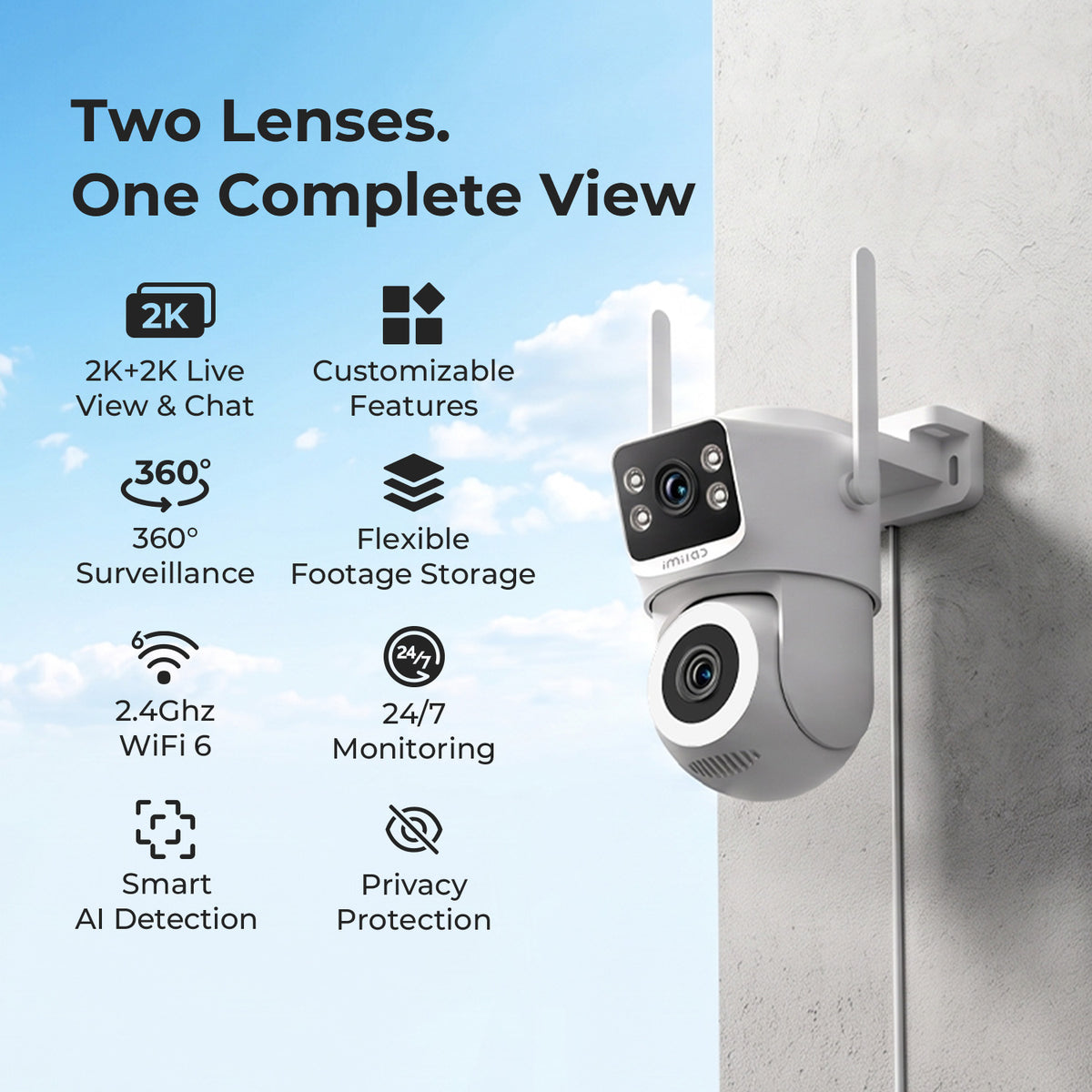 IMILAB SC720-D 2K+2K WiFi Plug-in Outdoor Camera