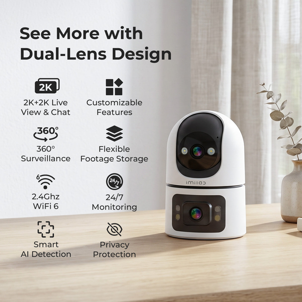 IMILAB SC320-D 2K+2K WiFi Plug-in Indoor Camera