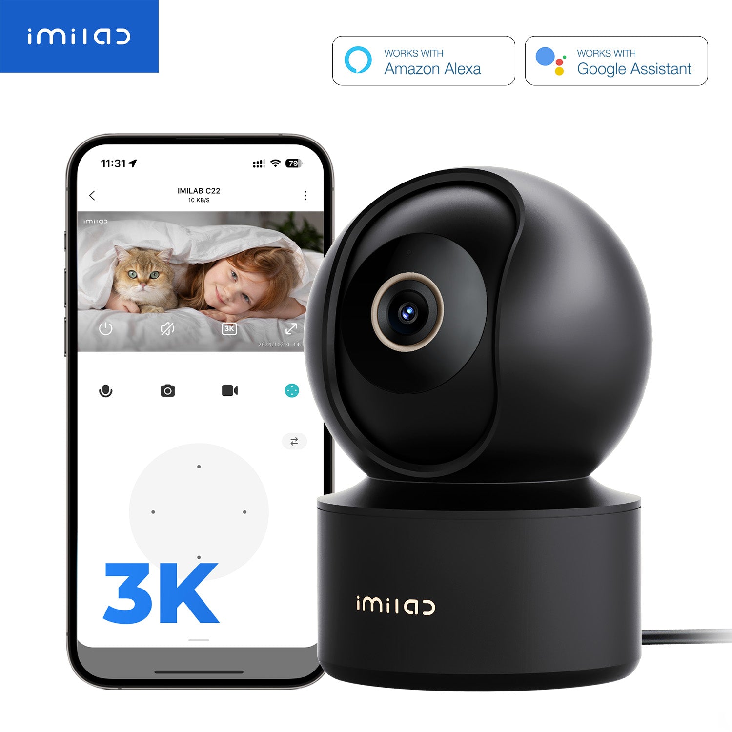 IMILAB C22 3K WiFi Plug-in Indoor Camera - Main Image